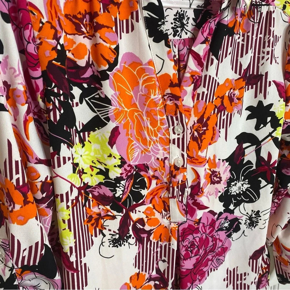 Dana Buchman•floral graphic top tunic blouse Medium Office Business Clas… - Picture 3 of 7